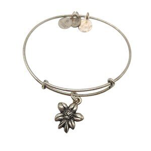 Alex and Ani Apple Blossom Sacred Garden Silver Tone Bangle Bracelet